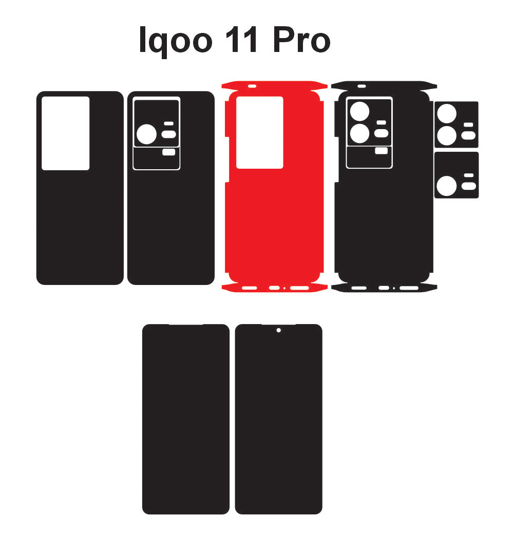 Vivo IQOO Neo 11 & 11 Pro Skin Vector Template Cut files Svg Dxf Eps