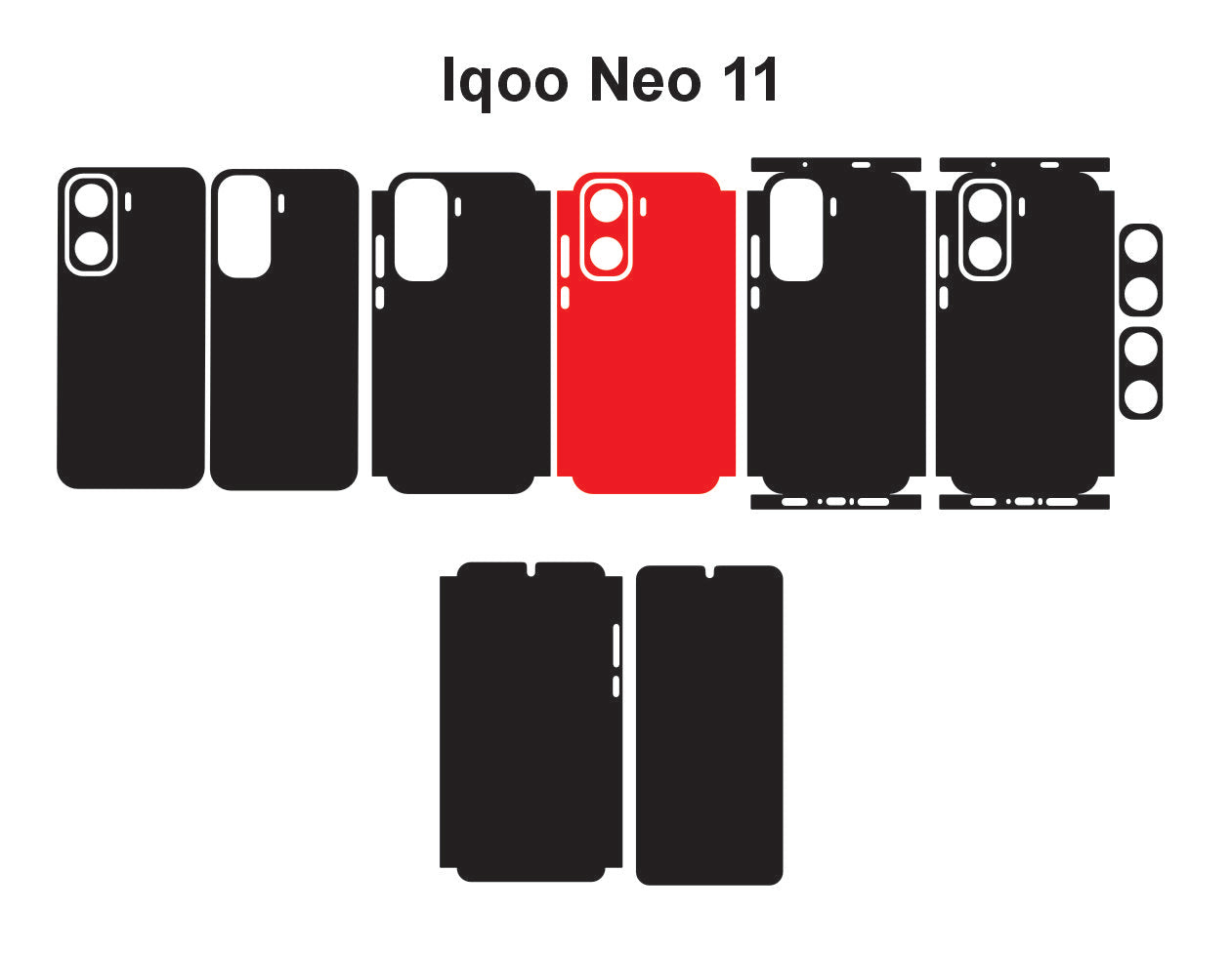 Vivo IQOO Neo 11 & 11 Pro Skin Vector Template Cut files Svg Dxf Eps