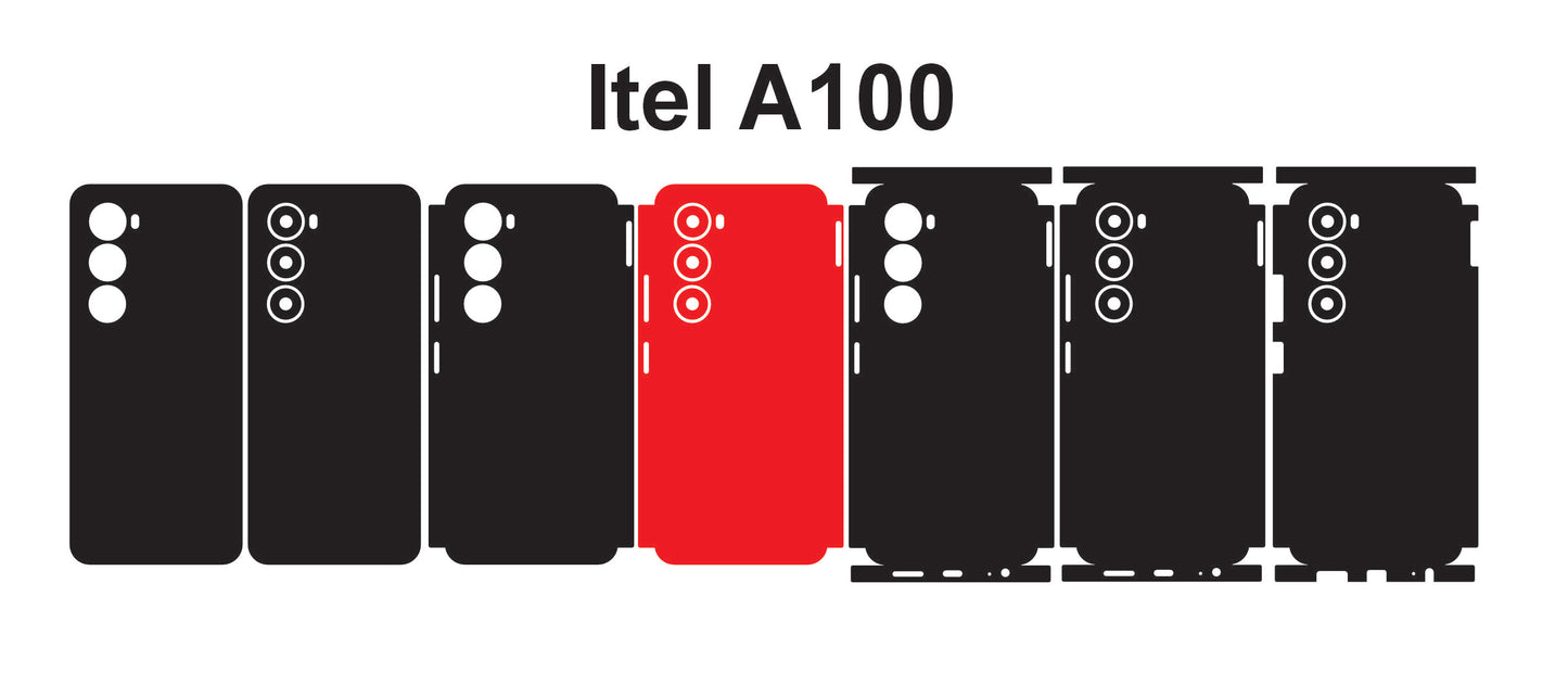Itel A100c & A100 Skin Vector Template Cut Files Svg Dxf Png