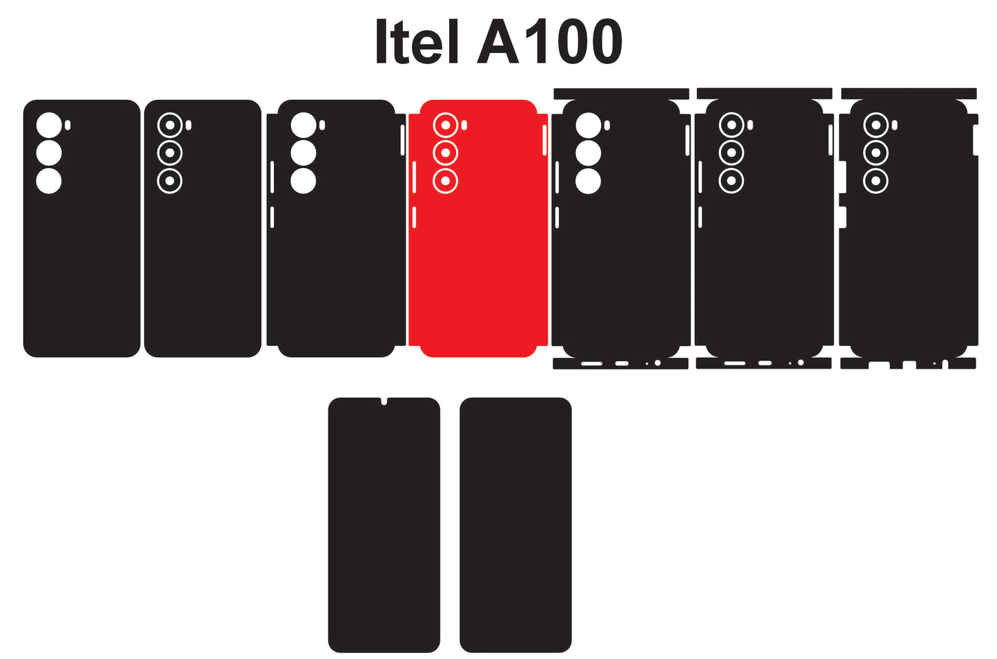 Itel A100c & A100 Skin Vector Template Cut Files Svg Dxf Png