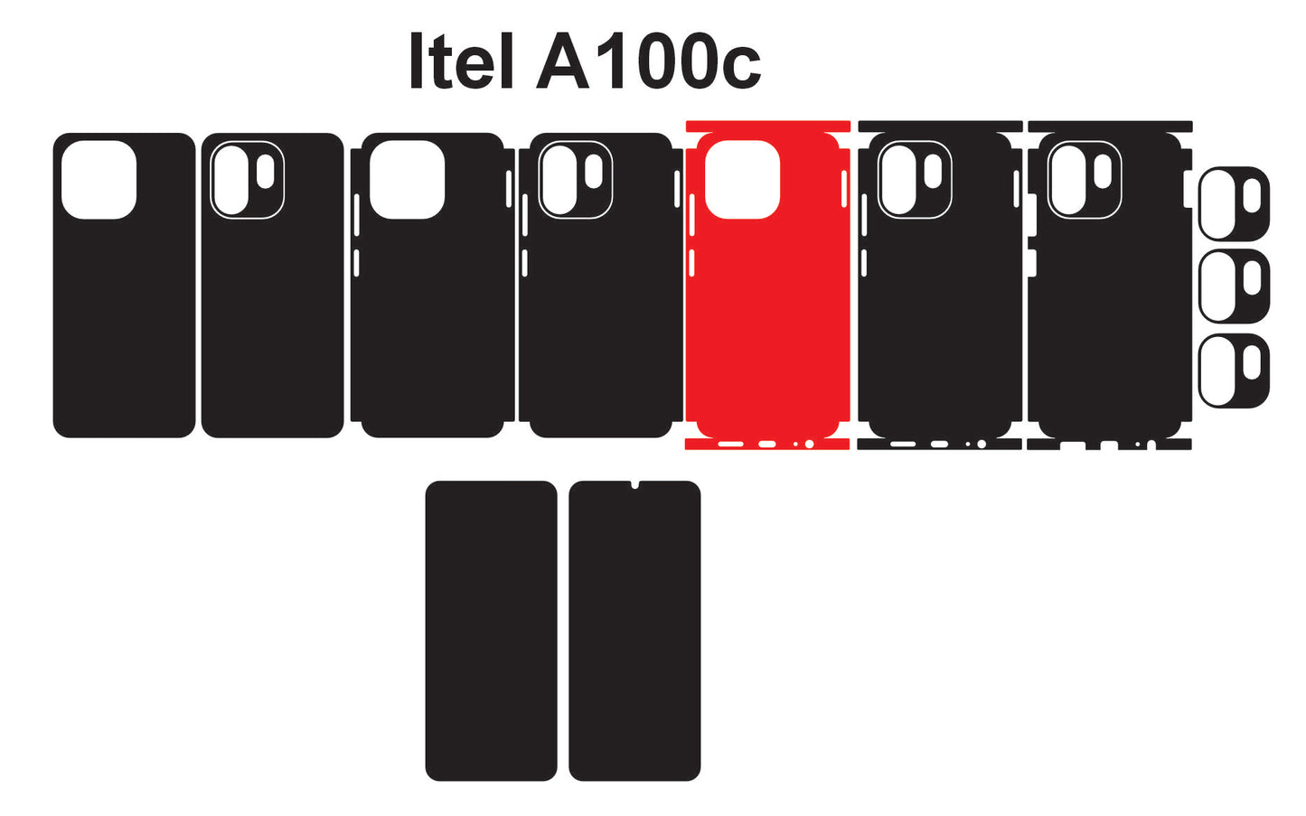 Itel A100c & A100 Skin Vector Template Cut Files Svg Dxf Png