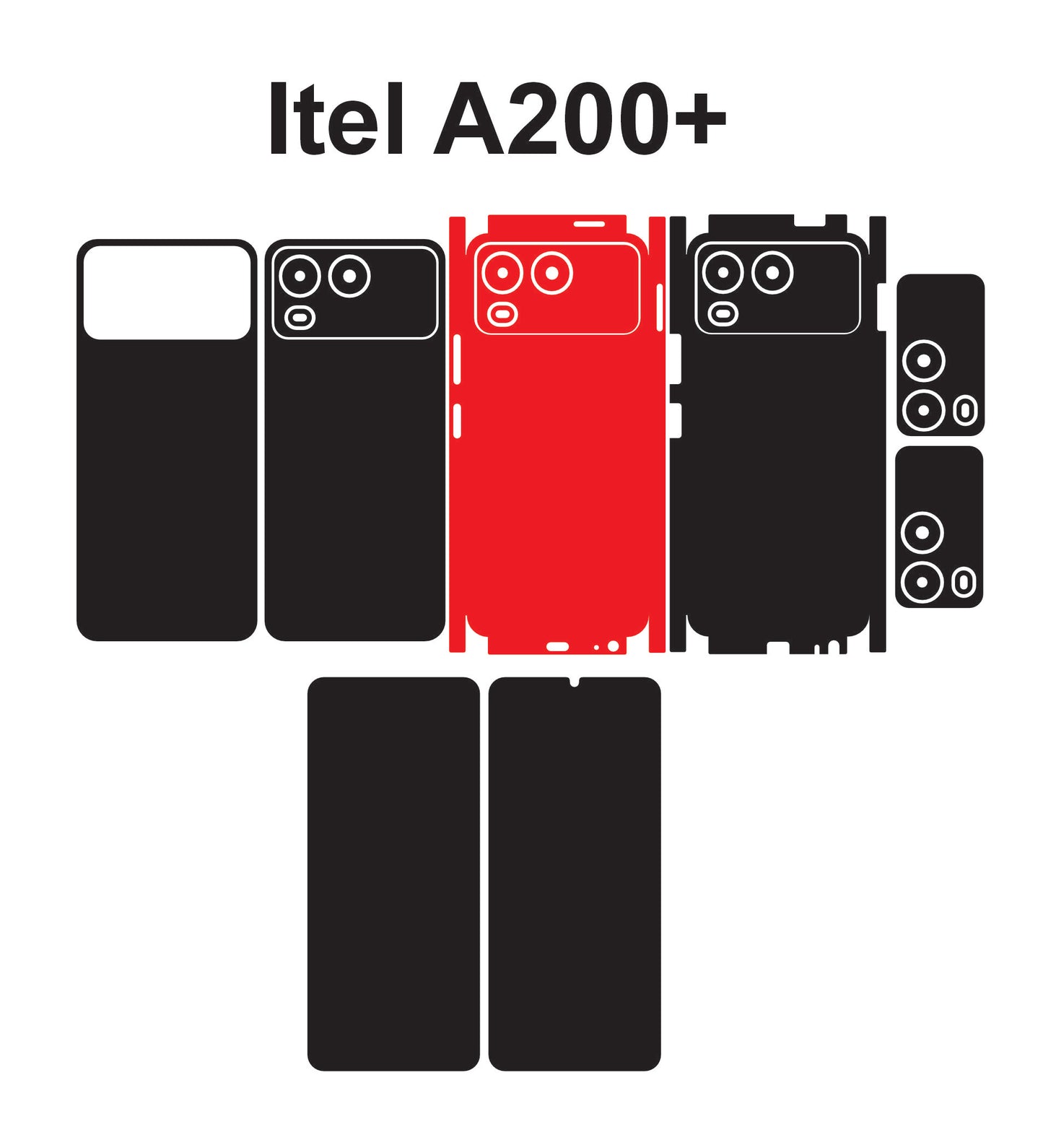 Itel A200 Plus Skin Vector Template Cut Files Svg Dxf Pdf Instant Digital