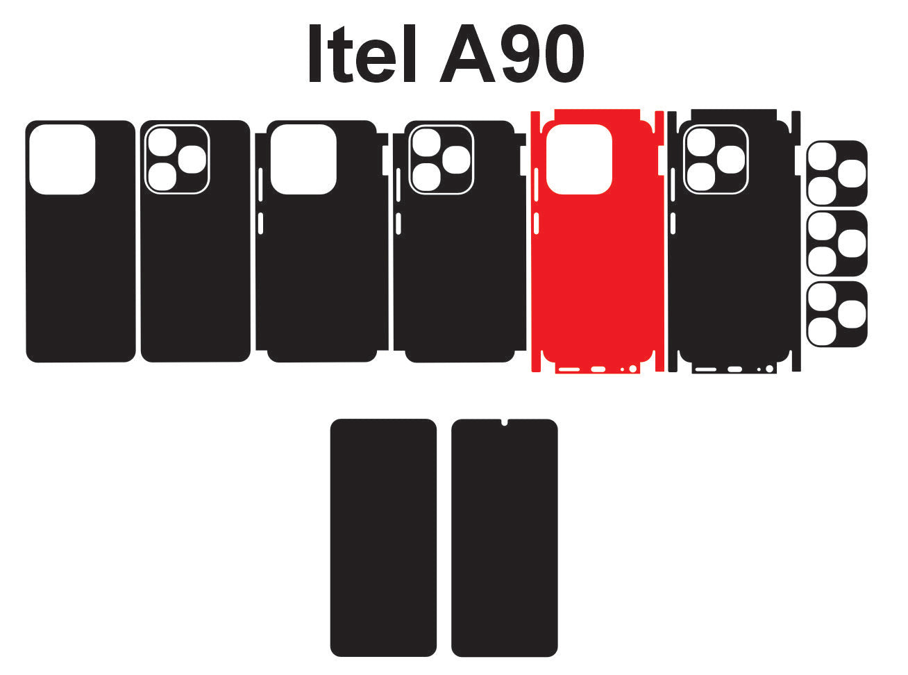 itel A90 & City 100 Skin Vector Template Cut files Svg Dxf Cdr