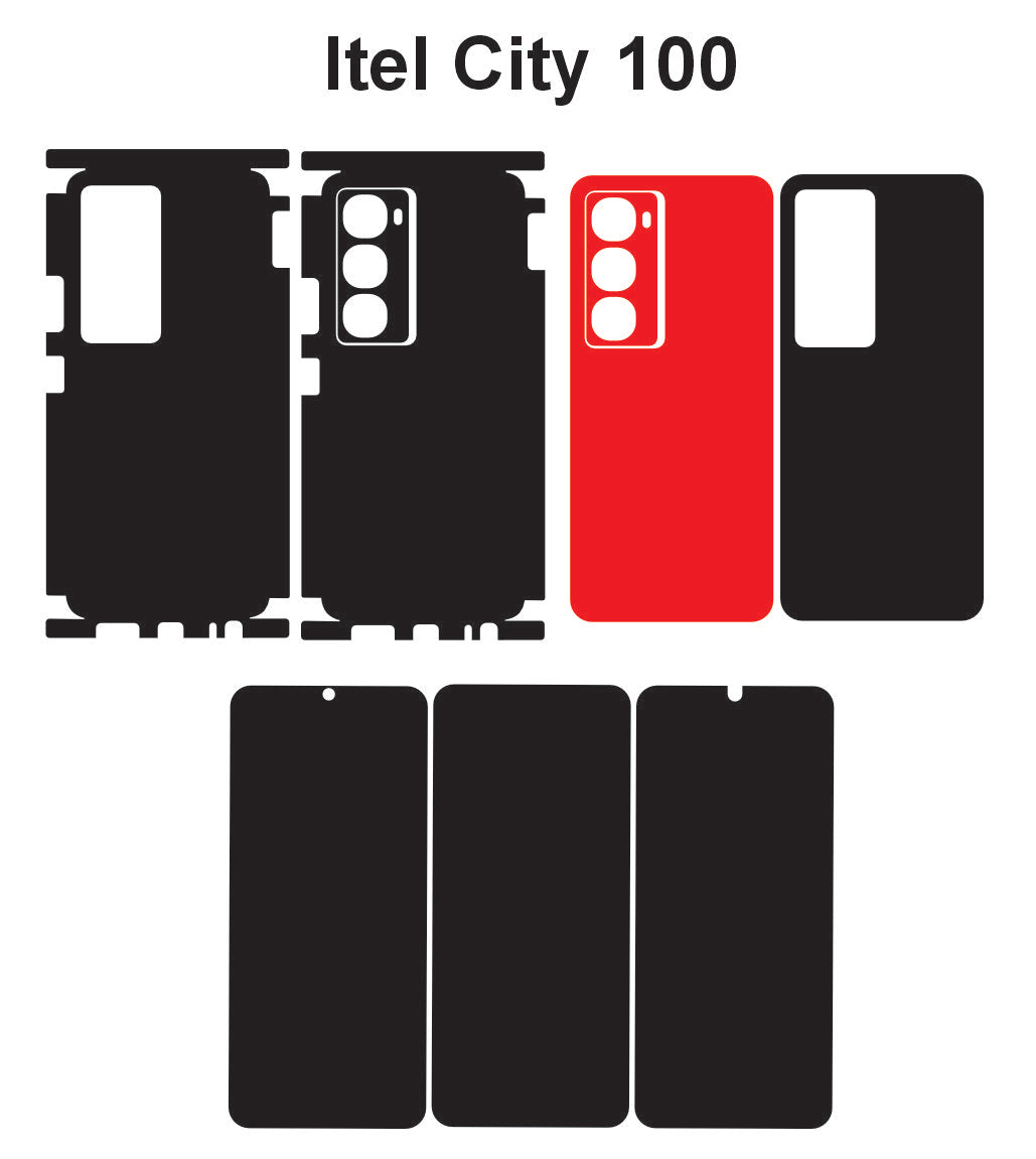 itel A90 & City 100 Skin Vector Template Cut files Svg Dxf Cdr