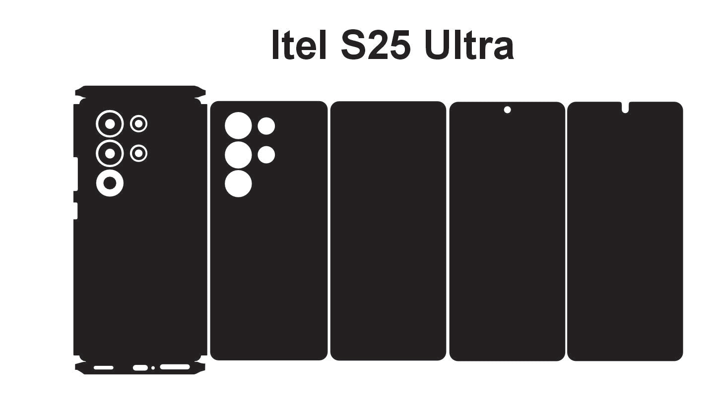Itel super 26 ultra & S25 Ultra Skin Vector Template Cut Files Svg Dxf Png