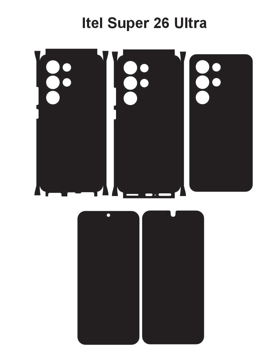 Itel super 26 ultra & S25 Ultra Skin Vector Template Cut Files Svg Dxf Png