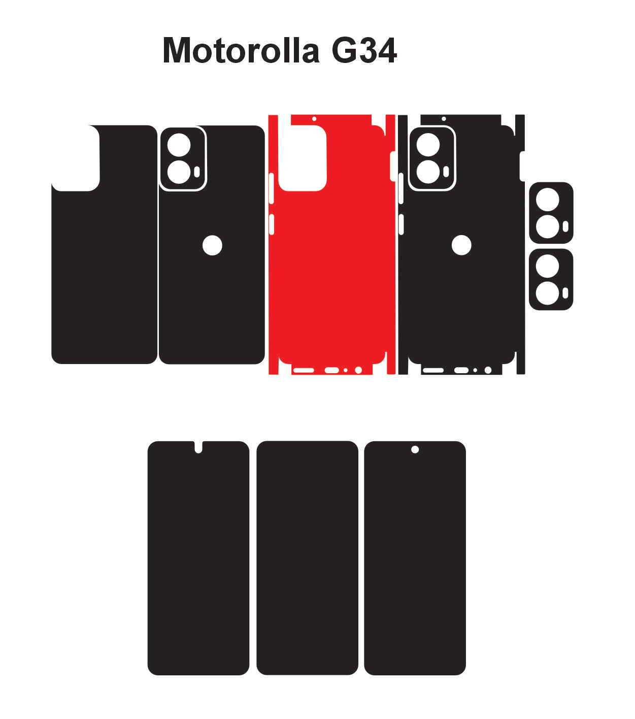 Motorola Moto G34 & Edge 2024 Skin Vector Template Cut Files Svg DxF
