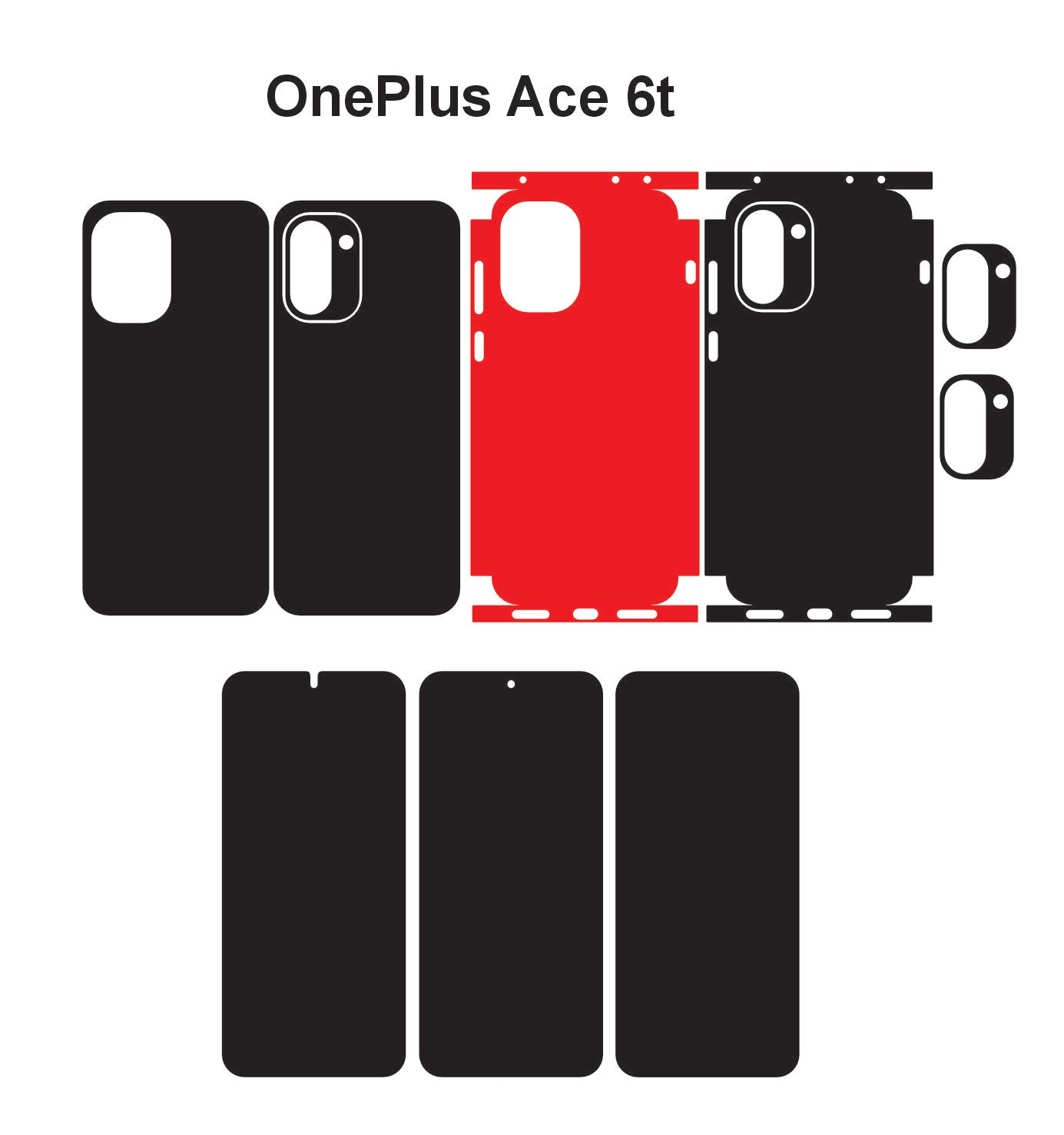 Oneplus Ace 6 & 6T Skin Vector Template Cut Files Svg Dxf Eps