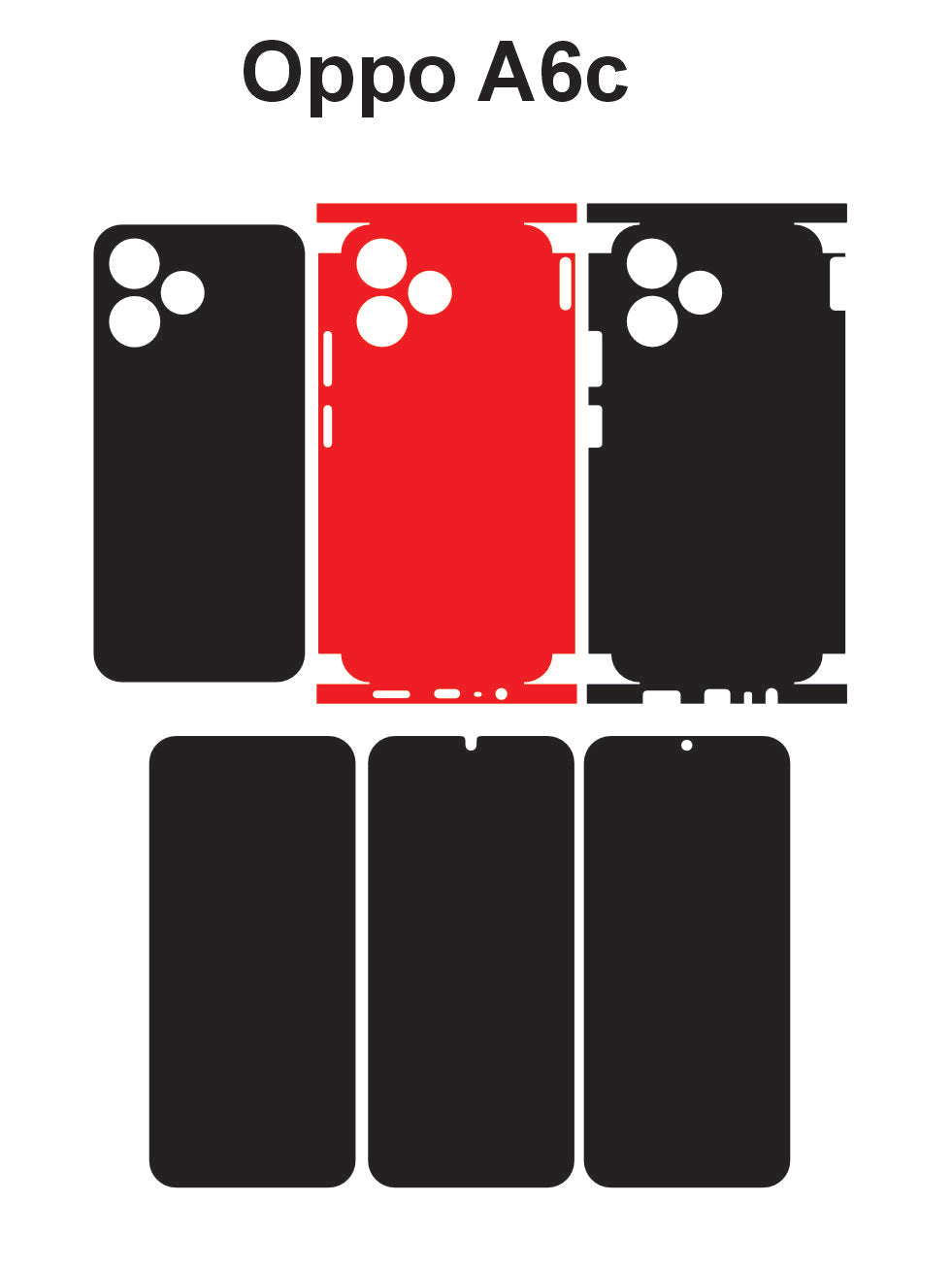 Oppo A6c Skin Vector Template Cut Files (SVG, DXF, EPS)