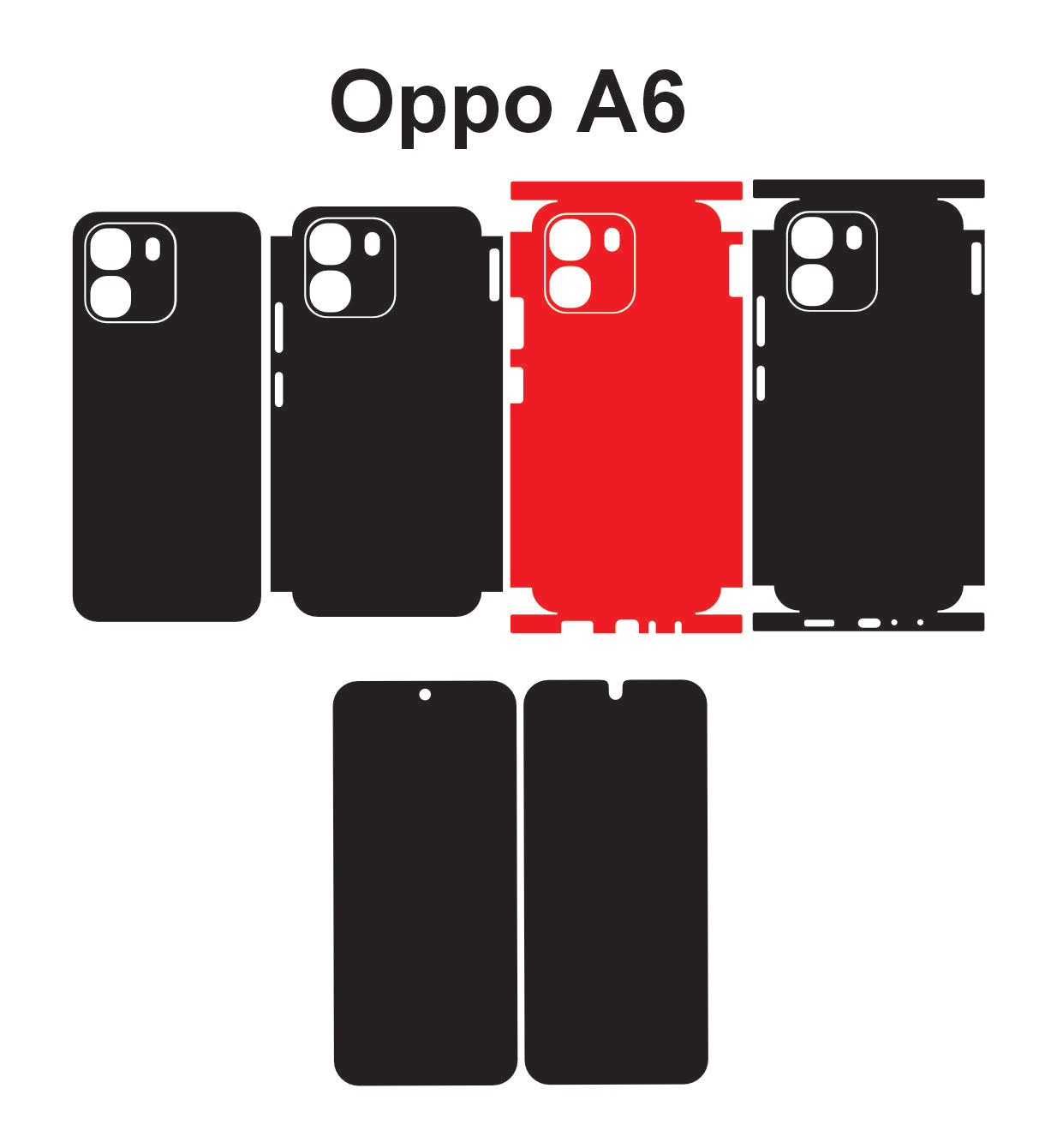 Oppo A6 & A5i Skin Vector Template Cut Files Svg Eps Dxf