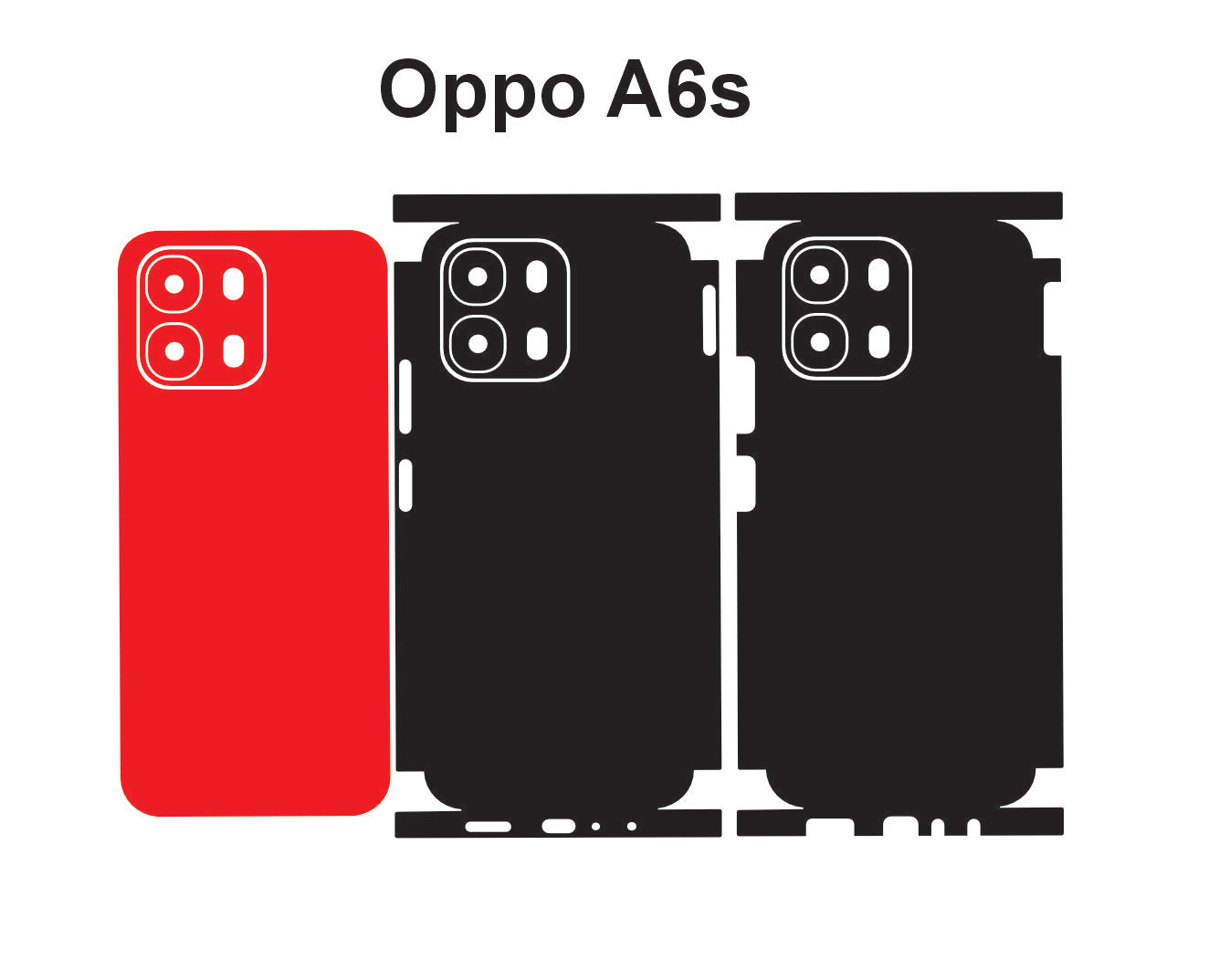 Oppo A6s SKin Vector Template Cut Files Svg Dxf Png