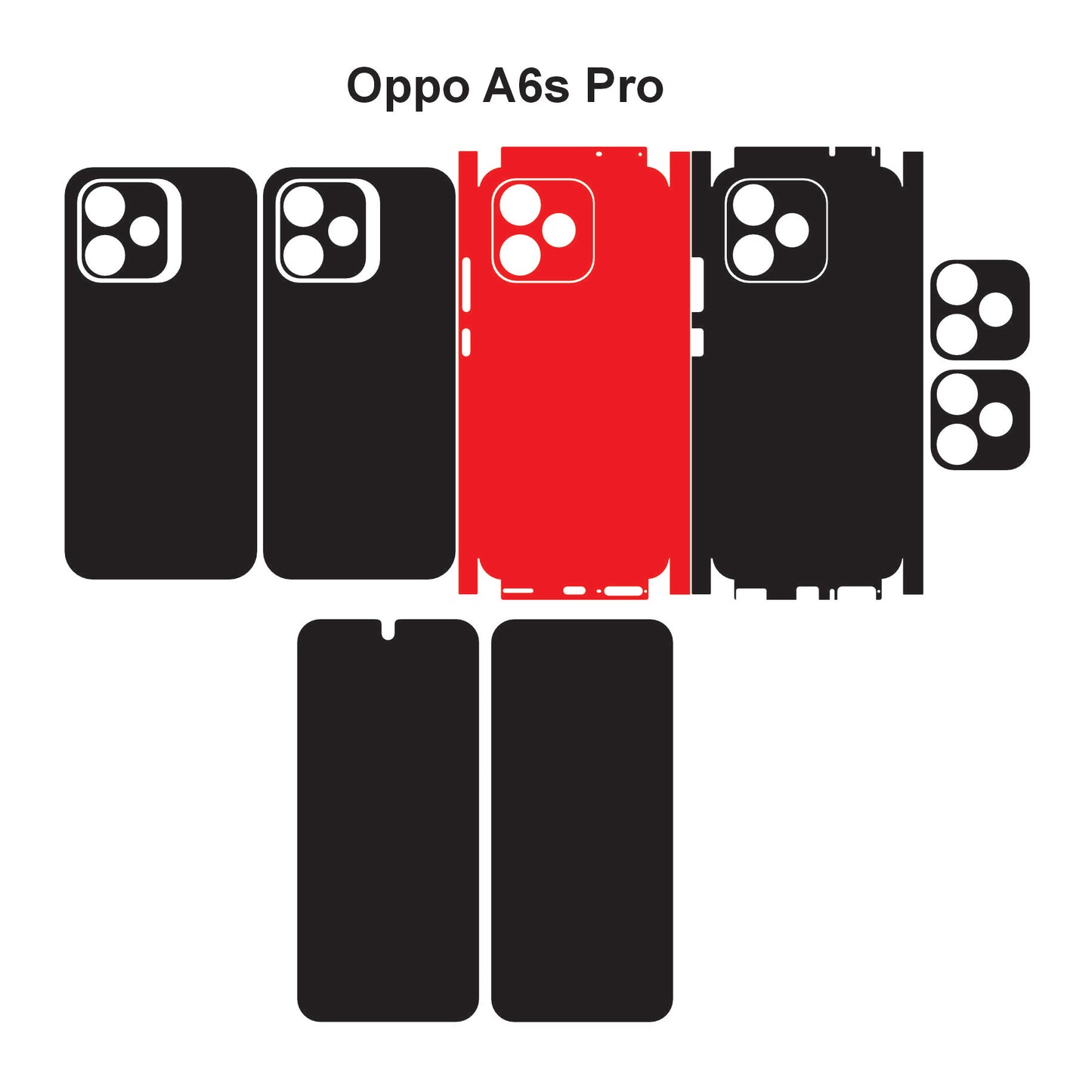 Oppo A6s Pro Skin Vector Template Cut Files Svg Dxf Pdf