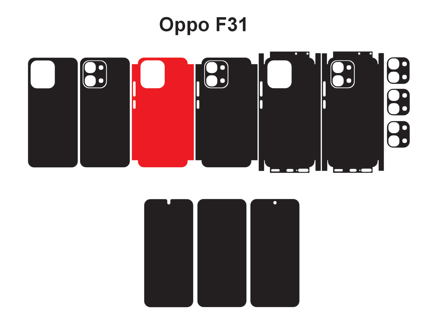 Oppo F31 Pro & F31 Skin Vector Template Cut Files Svg Dxf Png