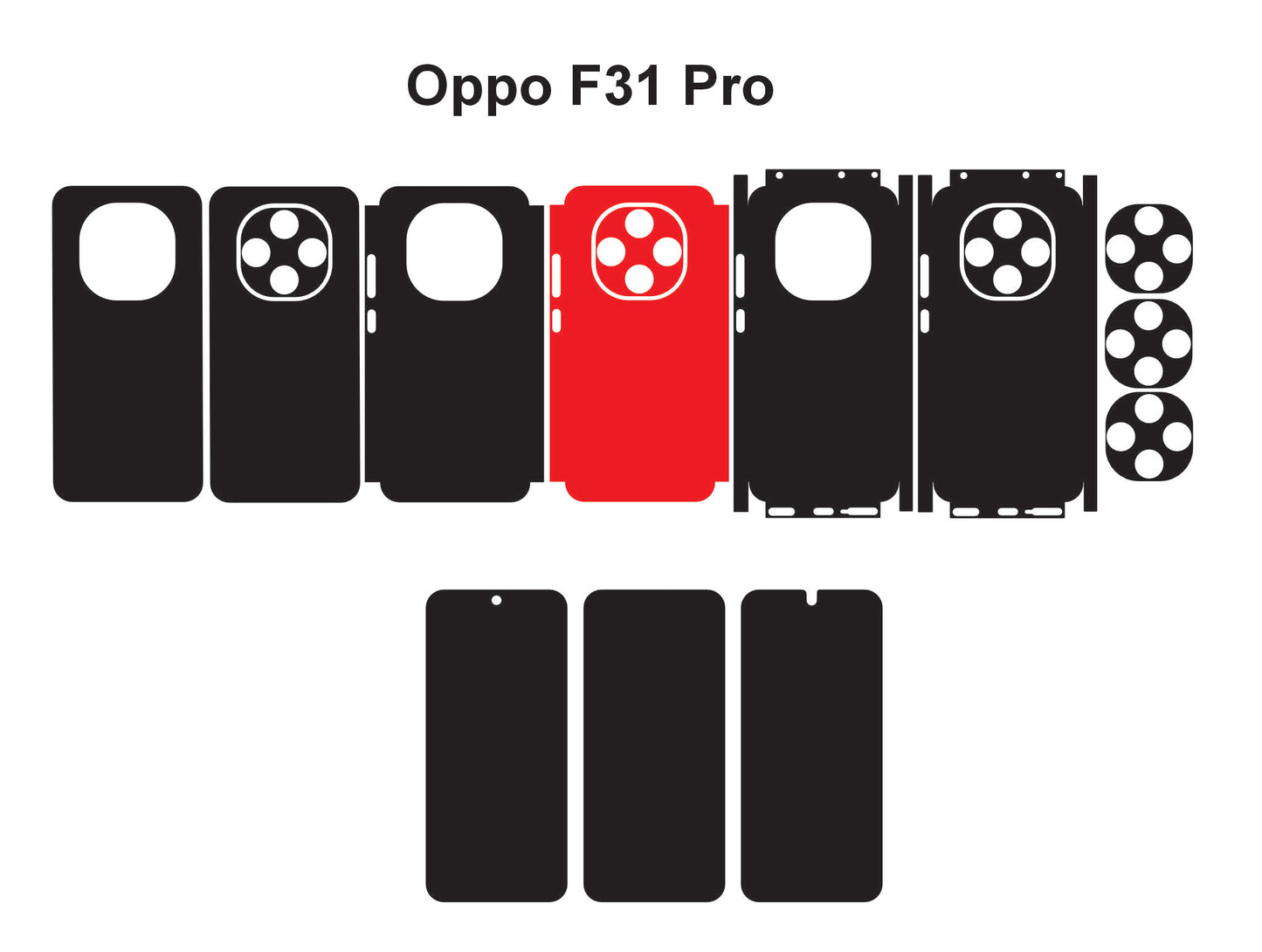 Oppo F31 Pro & F31 Skin Vector Template Cut Files Svg Dxf Png