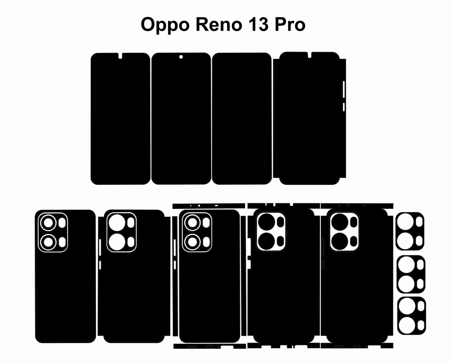 Oppo Reno 13,Pro & 13f Skin Vector Template Cut Files Svg Dxf Eps