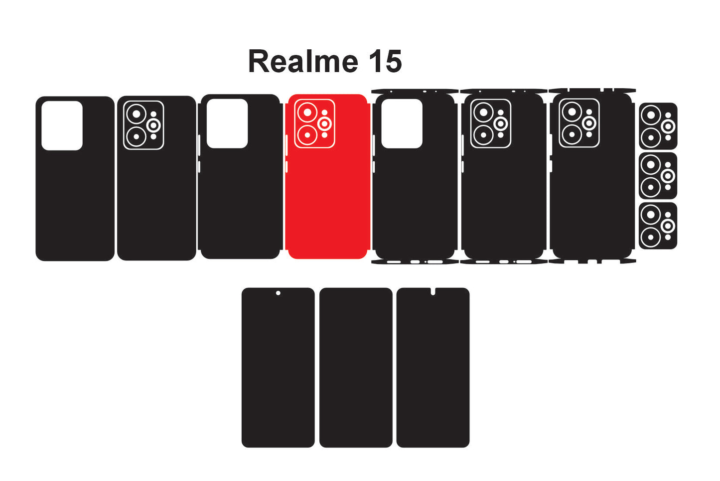 Realme 15 & 15 Lite 5g Skin Vector Template Cut Files Svg Dxf Png