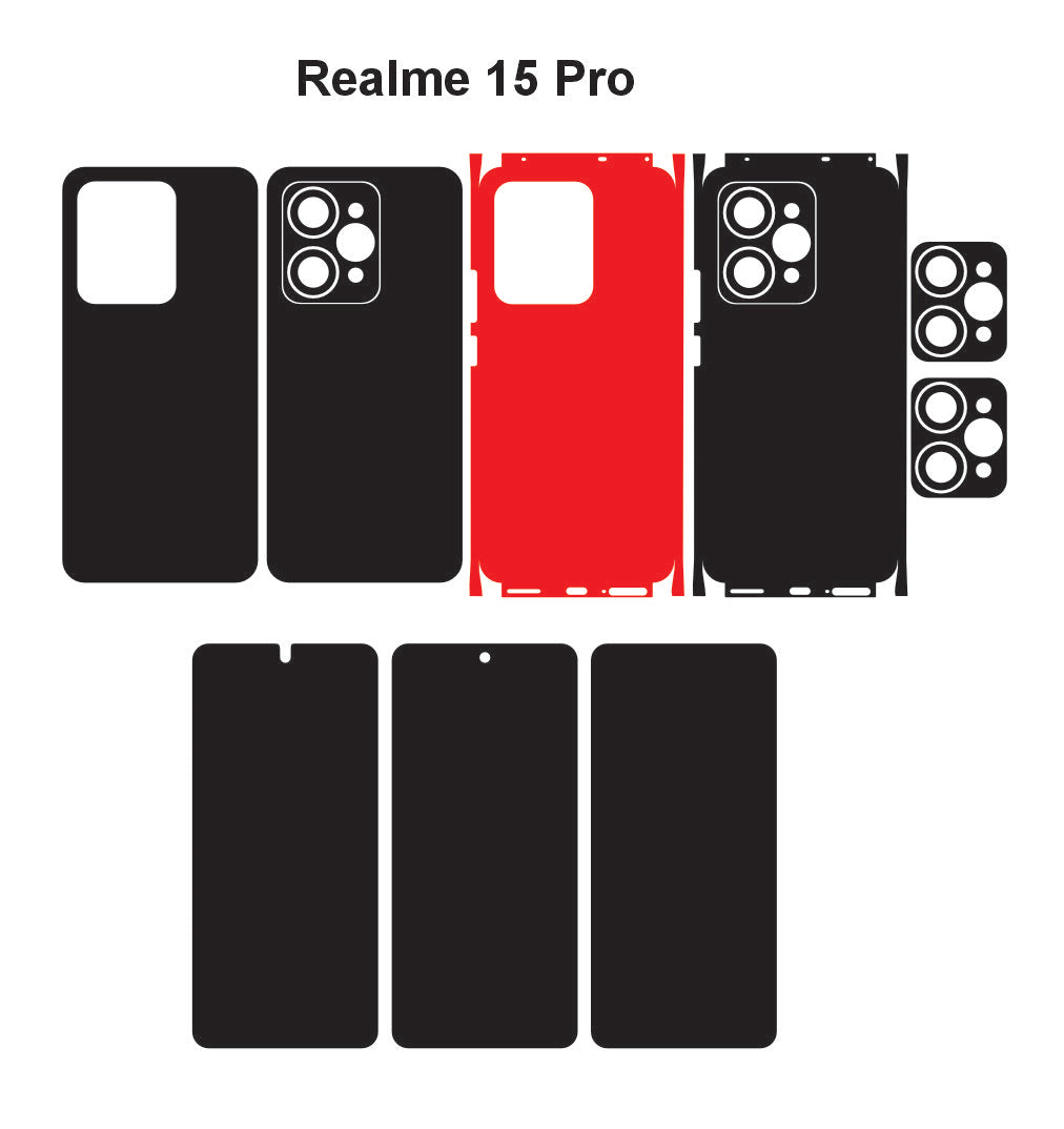 Realme 15 pro & 15t Skin Vector Template Cut Files Svg Dxf Eps