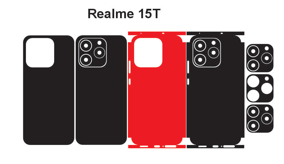 Realme 15 pro & 15t Skin Vector Template Cut Files Svg Dxf Eps