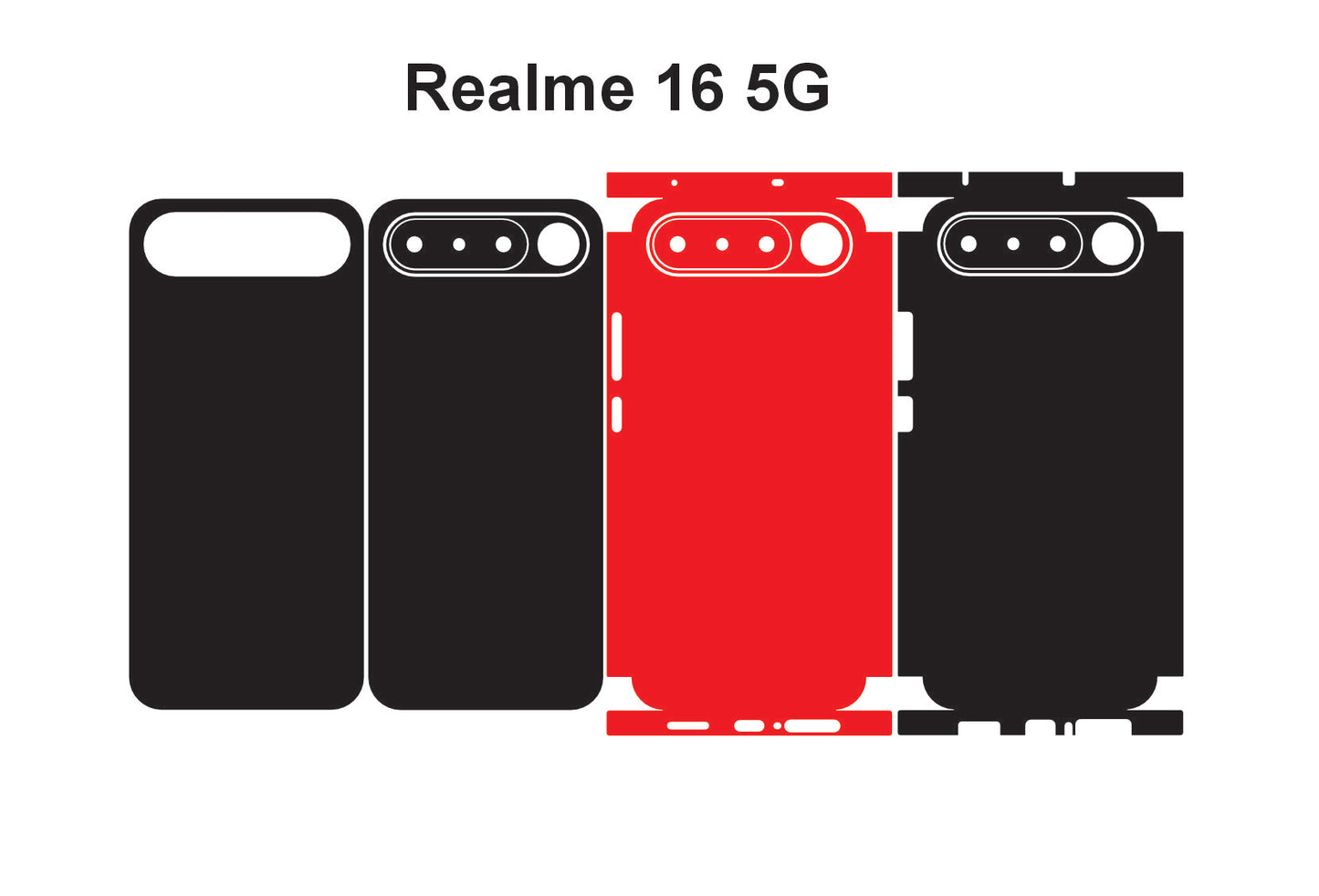 Realme 16 5g Skin Vector Template Cut files Svg Dxf Png