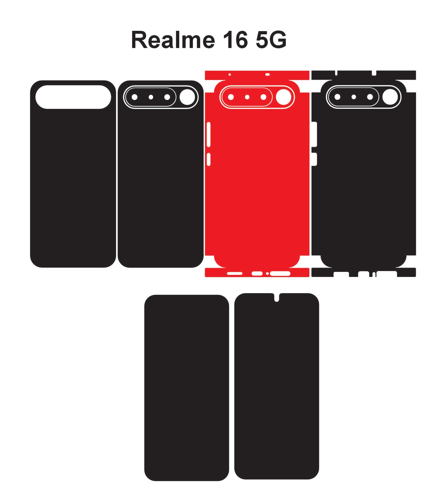 Realme 16 5g Skin Vector Template Cut files Svg Dxf Png