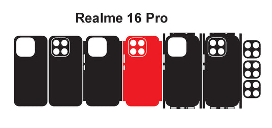 Realme 16 Pro & Pro plus Skin vector Template Cut files Svg Dxf Png