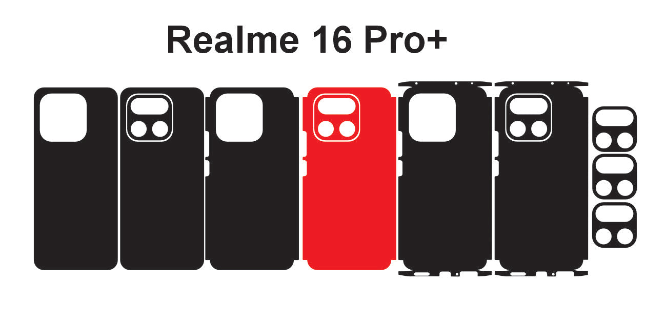 Realme 16 Pro & Pro plus Skin vector Template Cut files Svg Dxf Png