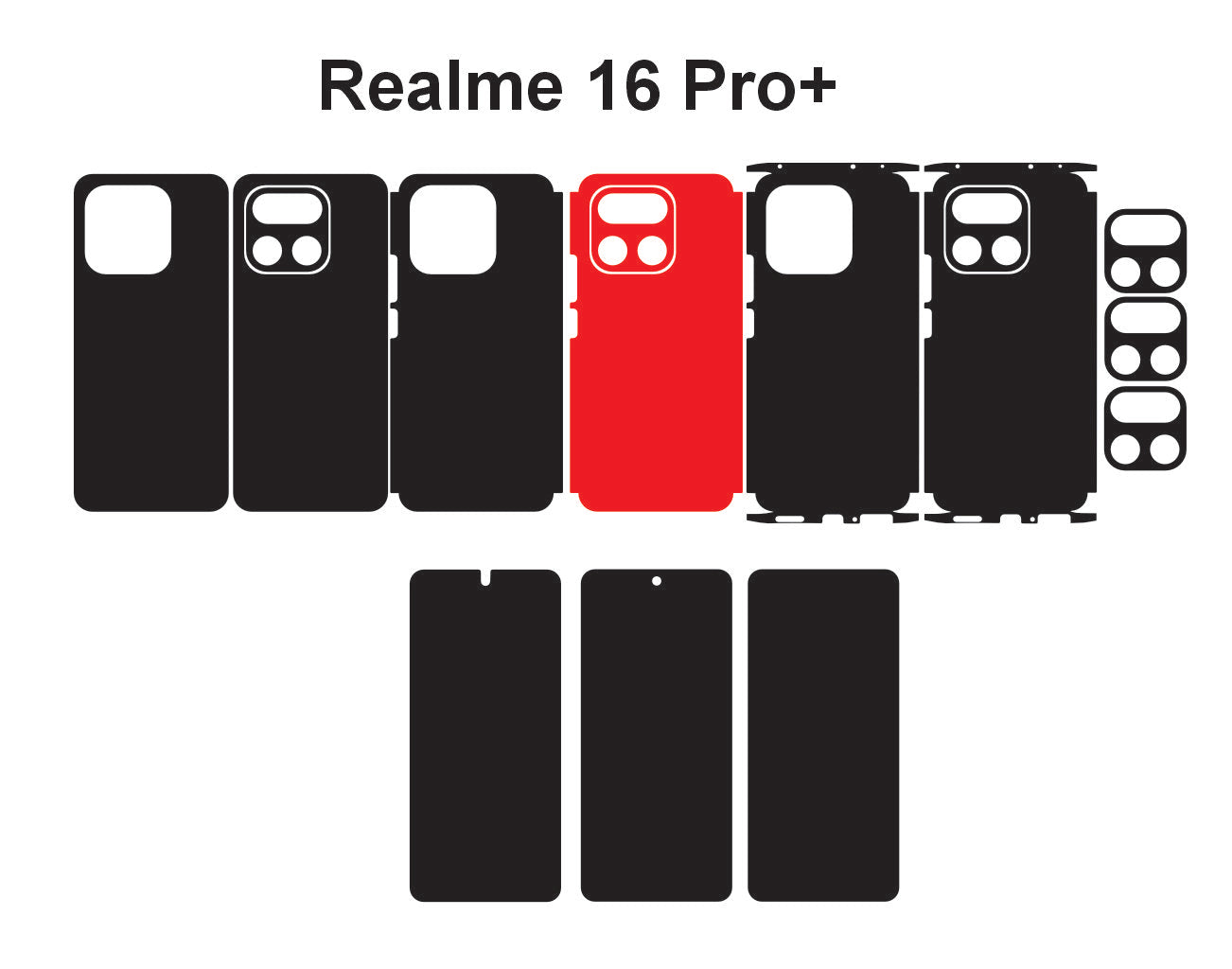 Realme 16 Pro & Pro plus Skin vector Template Cut files Svg Dxf Png