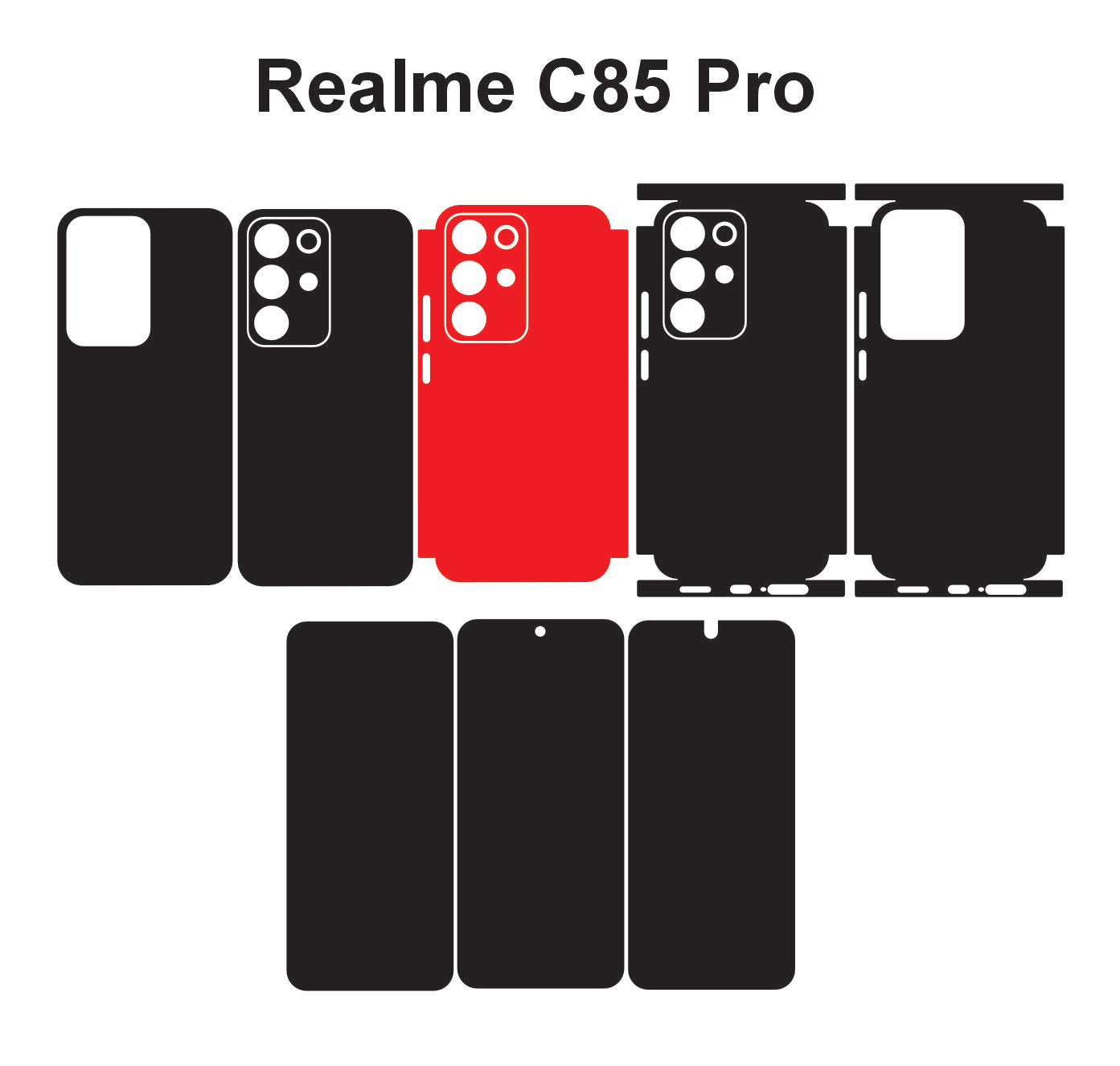 Realme C85 pro & 14 5g Skin Vector Template Cut Files Svg Dxf Eps