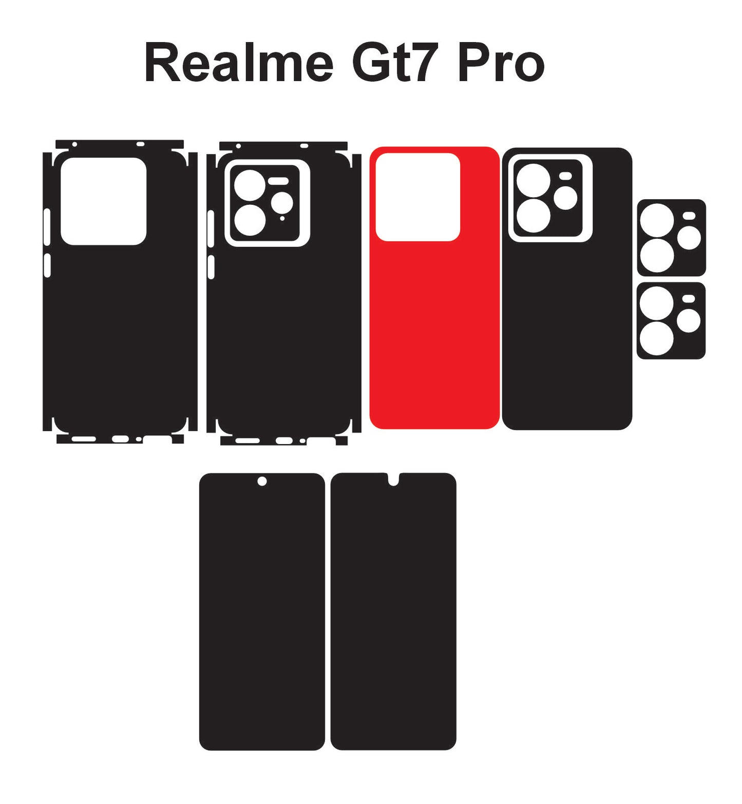Realme Gt 7 Pro & Gt 6 Skin Vector Template Cut Files Svg Dxf Cdr