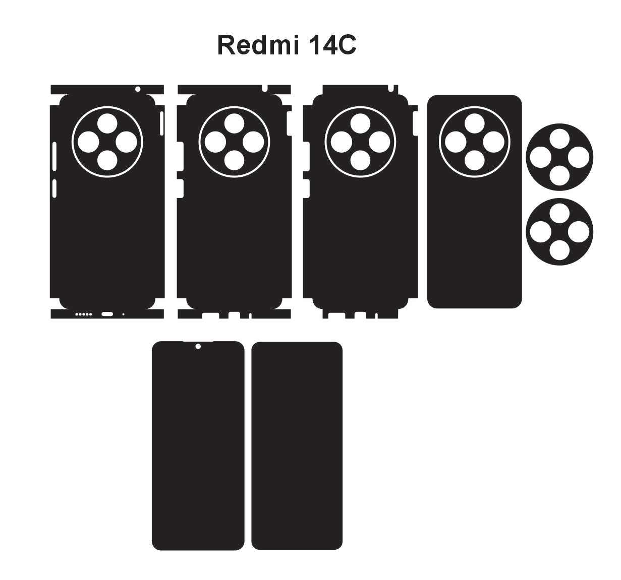Redmi 14c & Poco C75 Skin Vector Template Cut Files Svg Dxf Eps