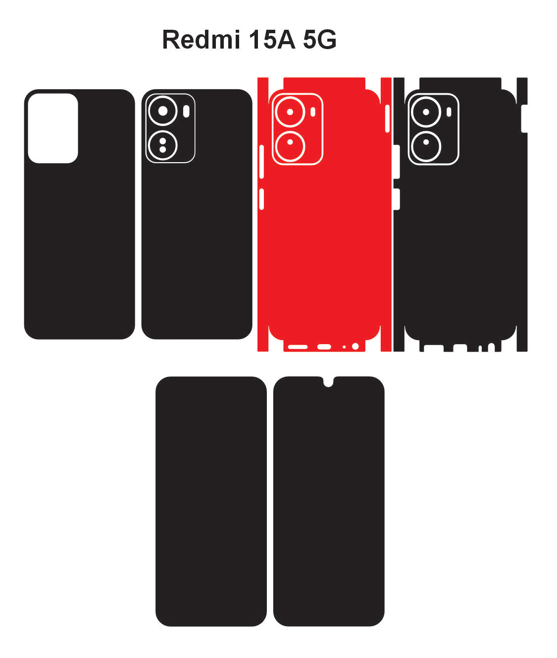 Redmi 15A & A7 Pro Skin Vector Template Cut Files Svg Dxf Png
