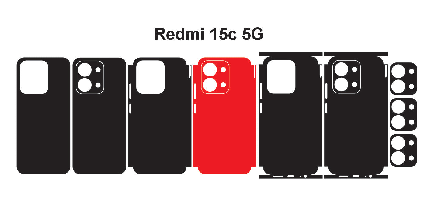 Redmi 15c 5g & Note 15r Skin Vector Template Cut Files Svg Dxf Eps