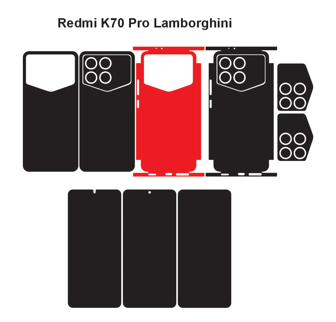 Redmi K70 Pro Lamborghini & K70 Ultra Skin Vector Template Cut Files Svg Dxf Eps