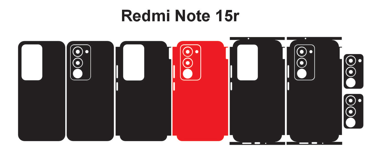 Redmi 15c 5g & Note 15r Skin Vector Template Cut Files Svg Dxf Eps