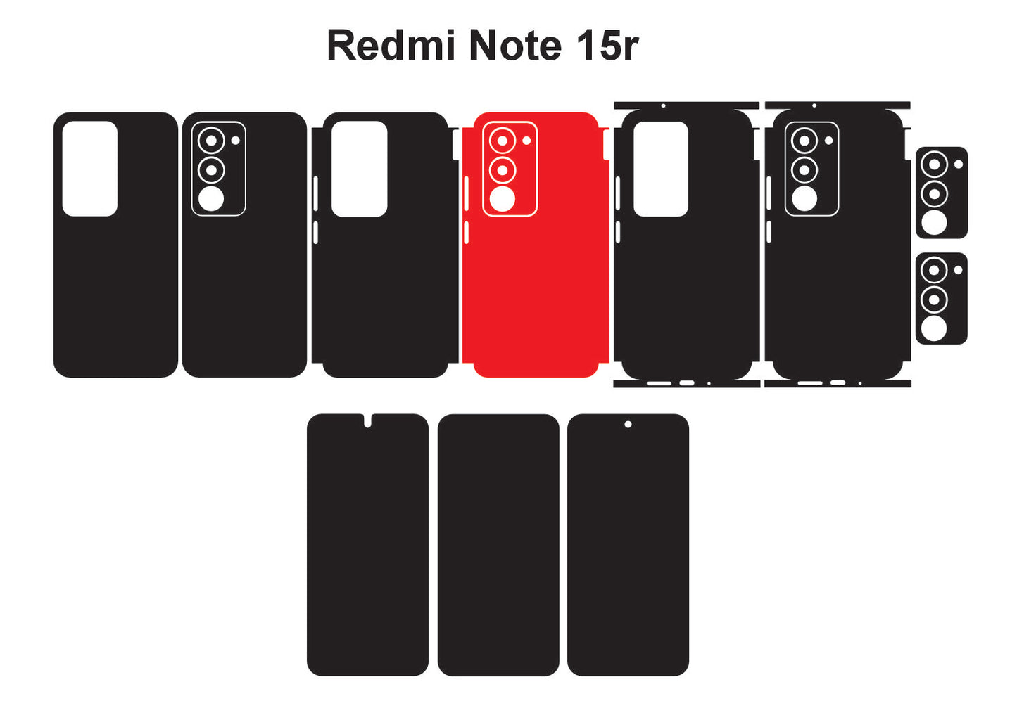 Redmi 15c 5g & Note 15r Skin Vector Template Cut Files Svg Dxf Eps