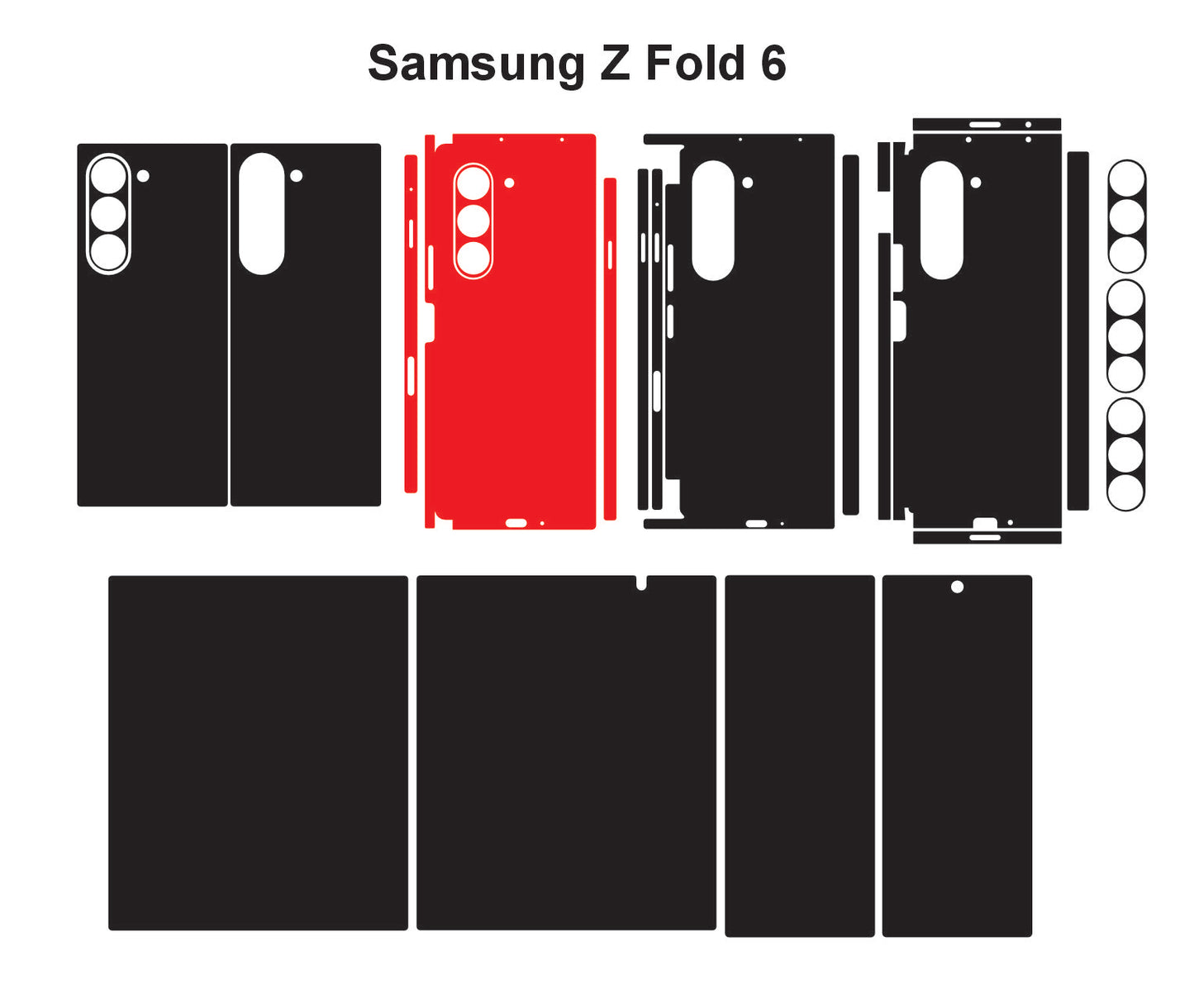 Samsung Z Fold 6 Skin Vector Template Cut Files (SVG, DXF, EPS)