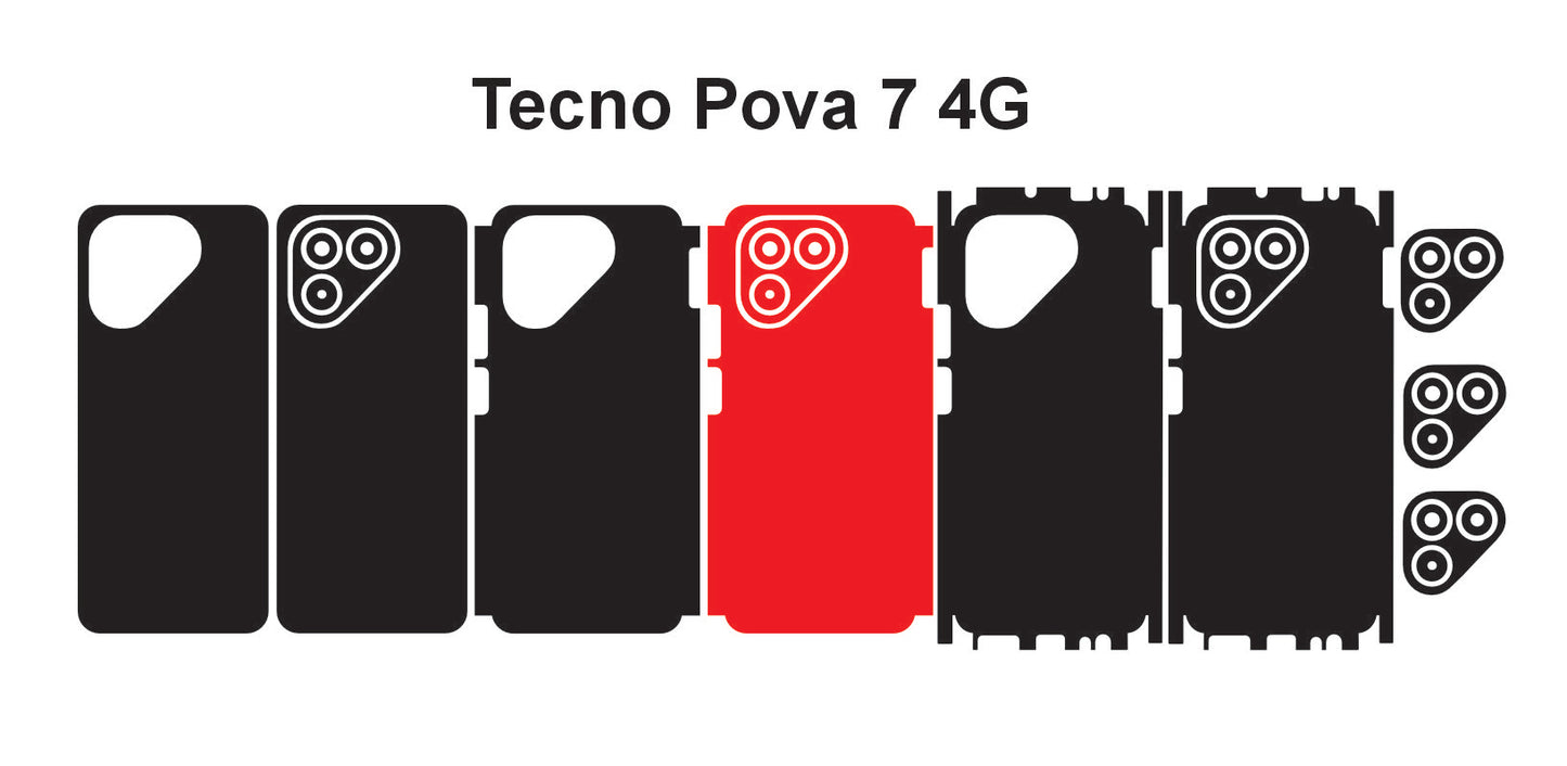 Tecno Pova 7 & Neo Skin Vector Template Cut Files Svg Dxf Png