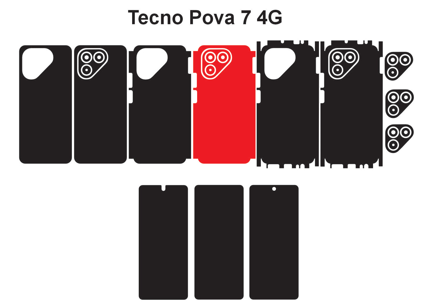 Tecno Pova 7 & Neo Skin Vector Template Cut Files Svg Dxf Png