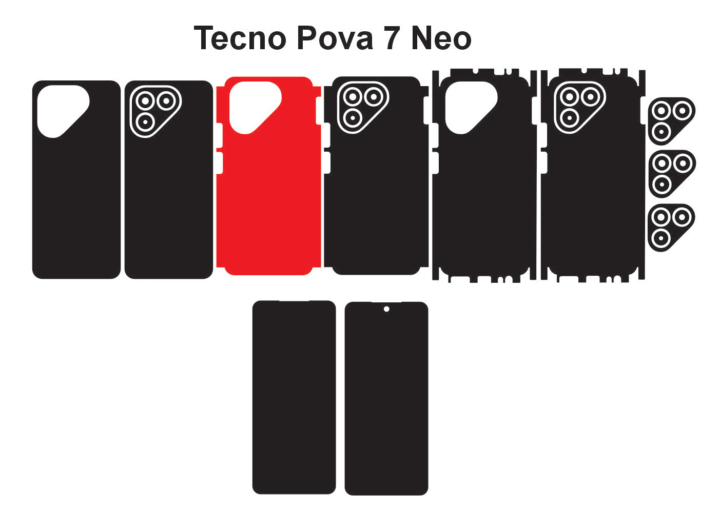 Tecno Pova 7 & Neo Skin Vector Template Cut Files Svg Dxf Png
