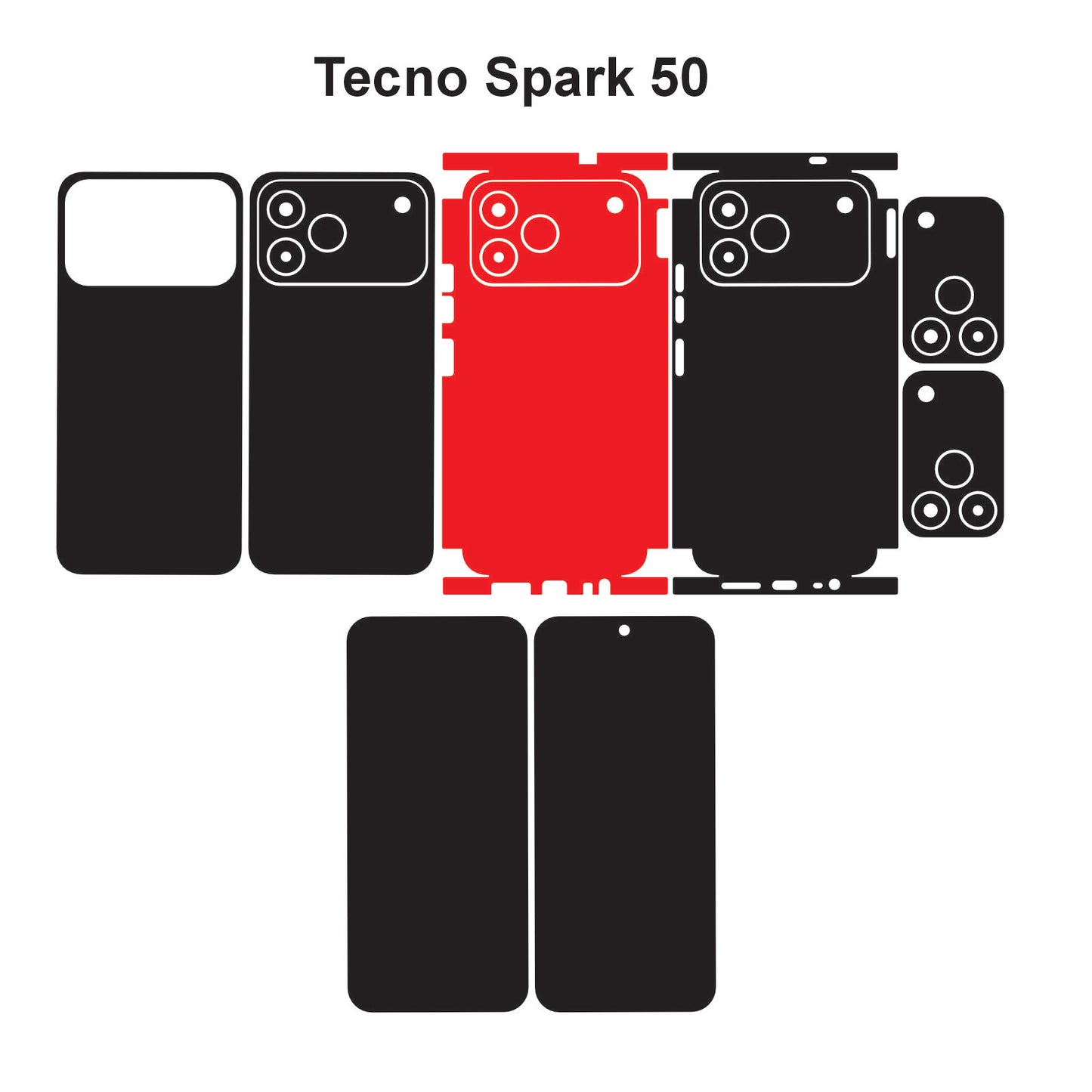 Tecno Spark 50 Skin Vector Template Cut Files Svg Dxf Png