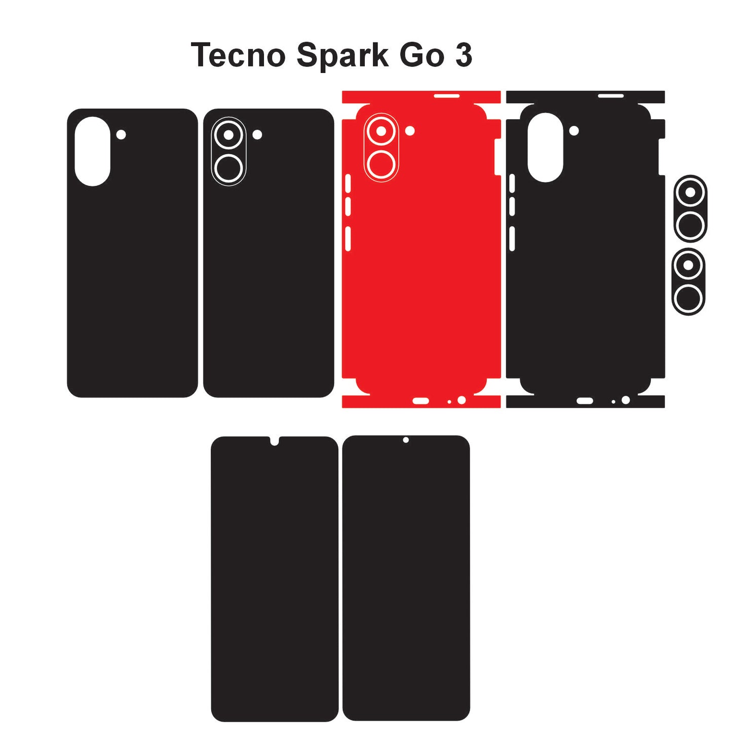 Tecno Spark Go 2 & 3 Skin Vector Template Cut Files Svg Dxf Cdr