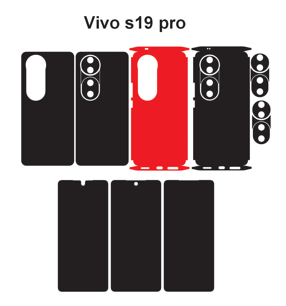 Vivo S19 Pro & S19 Skin Vector Template Cut Files Svg Dxf Eps