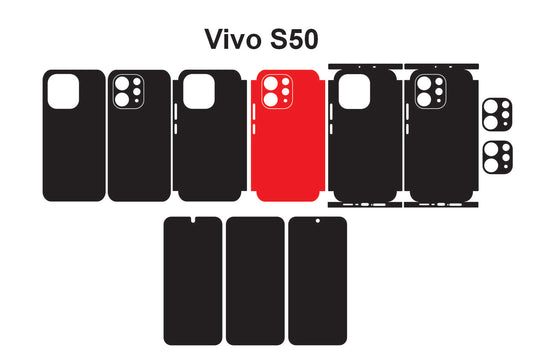 Vivo S50 Pro Mini & S50 Skin Vector Template Cut Files Svg Dxf Eps