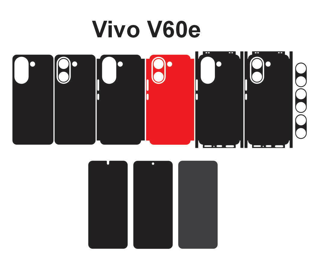 Vivo V60e & V60 Lite 5g Skin Vector Template Cut Files Svg Dxf Eps