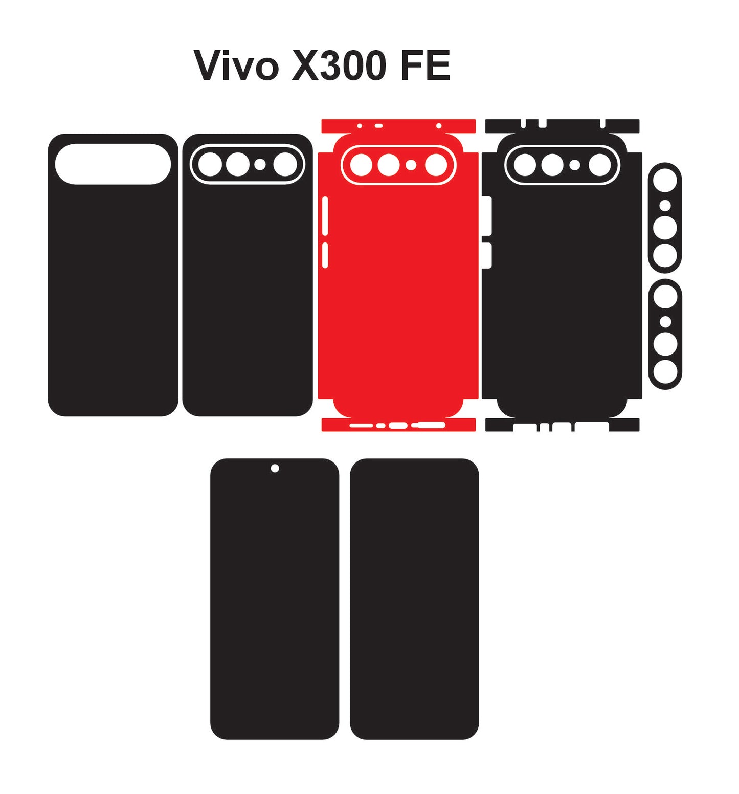 Vivo X300 FE Skin Vector Template Cut Files Svg Dxf Png
