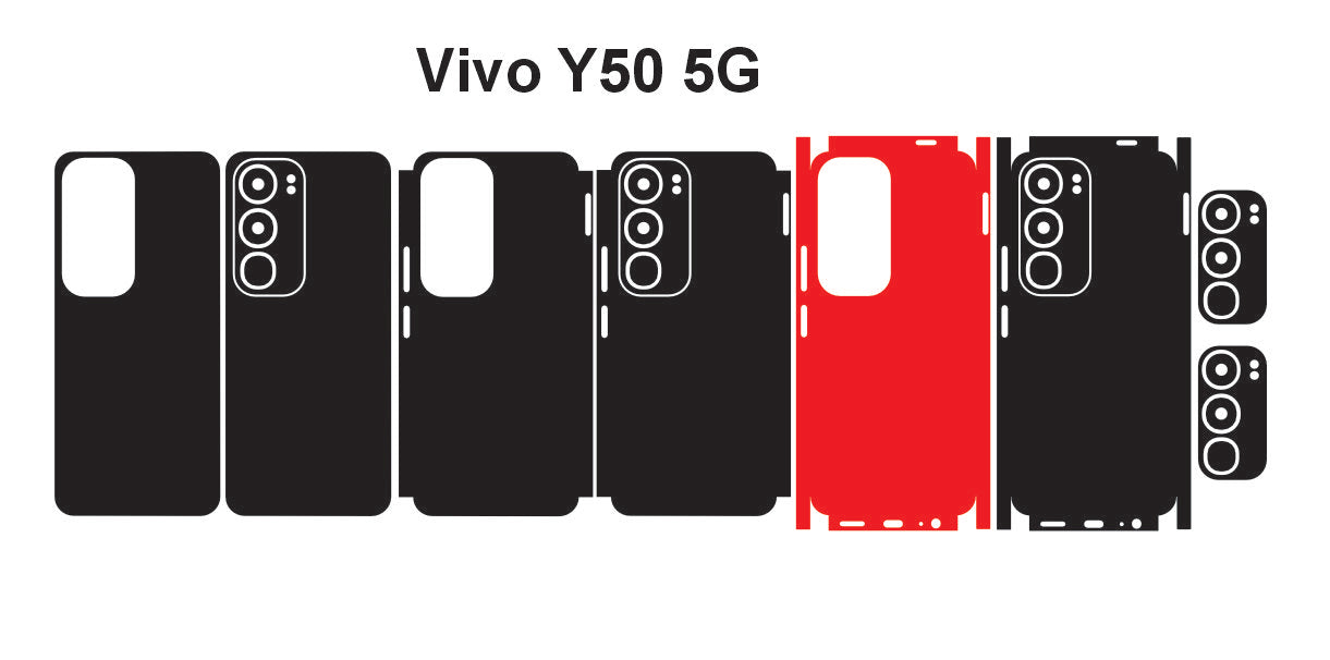 Vivo Y50 & Y50M 5g Skin vector Template Cut Files Svg Dxf Eps