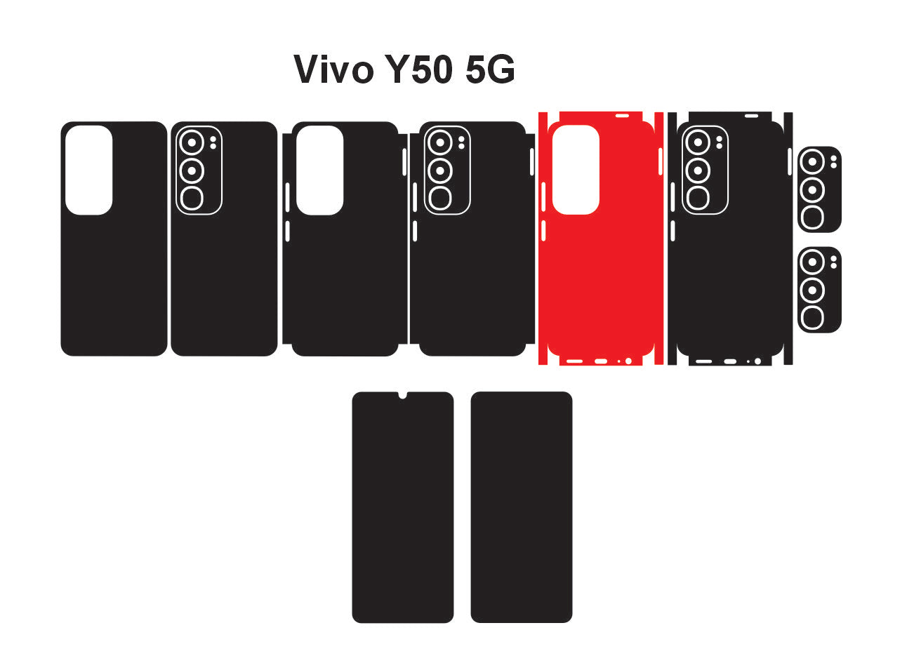 Vivo Y50 & Y50M 5g Skin vector Template Cut Files Svg Dxf Eps
