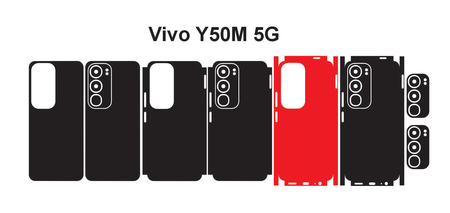 Vivo Y50 & Y50M 5g Skin vector Template Cut Files Svg Dxf Eps