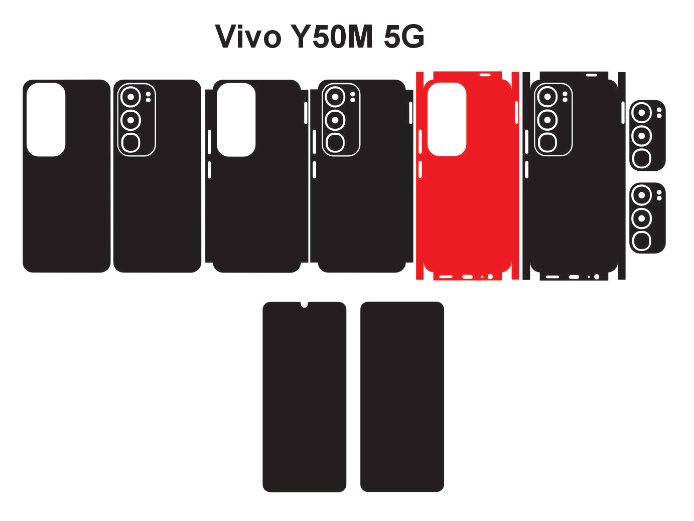 Vivo Y50 & Y50M 5g Skin vector Template Cut Files Svg Dxf Eps