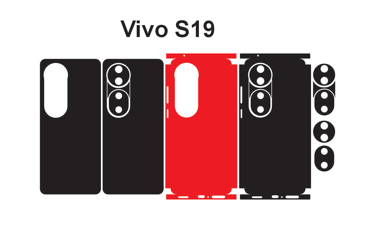 Vivo S19 Pro & S19 Skin Vector Template Cut Files Svg Dxf Eps